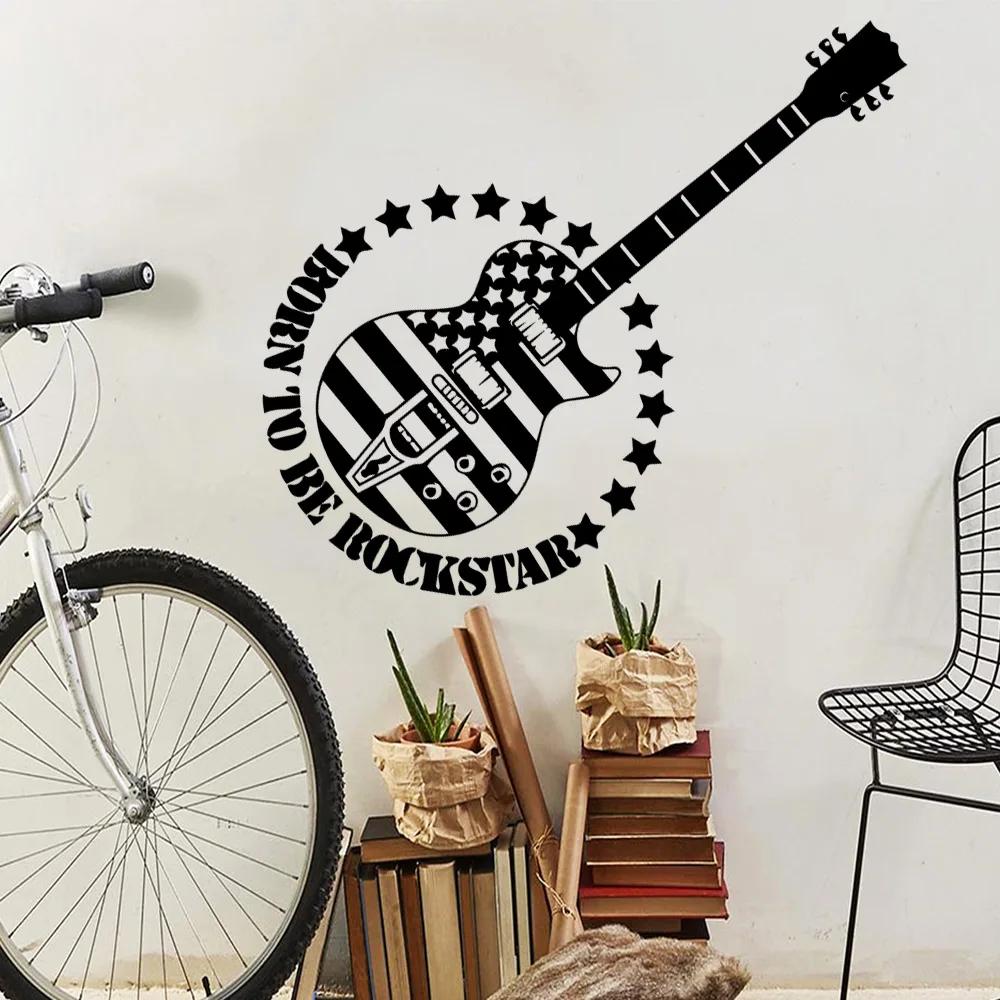 

Funny guitar Wall Sticker Home Decoration Accessories For Kids Rooms Nursery Room Decor Decoration Accessories muursticker