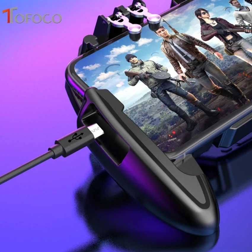  Pubg Controller with Fan Gamepad Pubg Mobile Controller Trigger L1 R1 Shooter Joystick Phone Holder