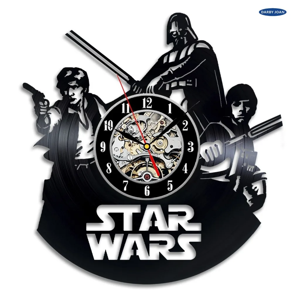 Star Wars Art Vinyl Wall Clock Gift Room Modern Home Record Vintage Decoration Star Wars Art Vinyl Wall Clock Gift Room Modern Home Record Vintage Decoration