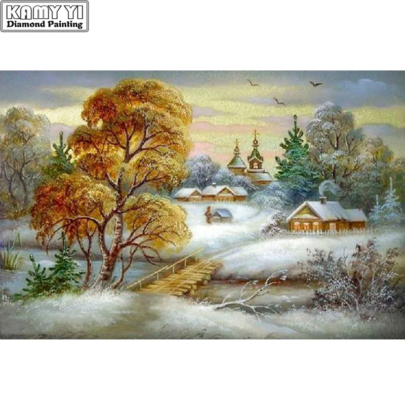 

5D DIY Diamond Painting Scenery In Autumn Embroidery 100% Full Diamond Cross Stitch Rhinestone Mosaic Painting Decor Diamant