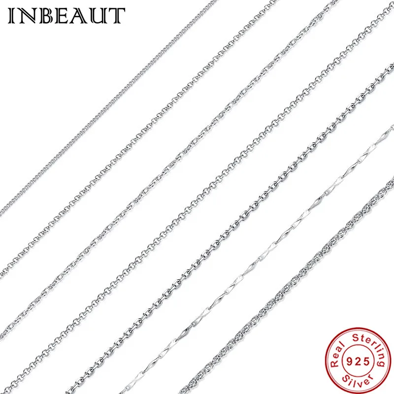 

INBEAUT Authentic 925 Sterling Silver Necklace Women New Trendy High Quality Elegant Solid Silver Chain Female Wedding Jewelry