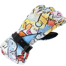 8-14 лет, Детские Мультяшные лыжные перчатки, подростковые перчатки для сноубординга, катания на лыжах, зимние уличные водонепроницаемые спортивные перчатки для больших детей