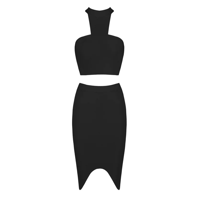 Дизайн, с вырезом лодочкой, 2 комплекта, сексуальное короткое мини Бандажное платье без рукавов, на молнии, облегающее, для женщин, два комплекта, для знаменитостей, вечерние, Клубные - Цвет: Черный