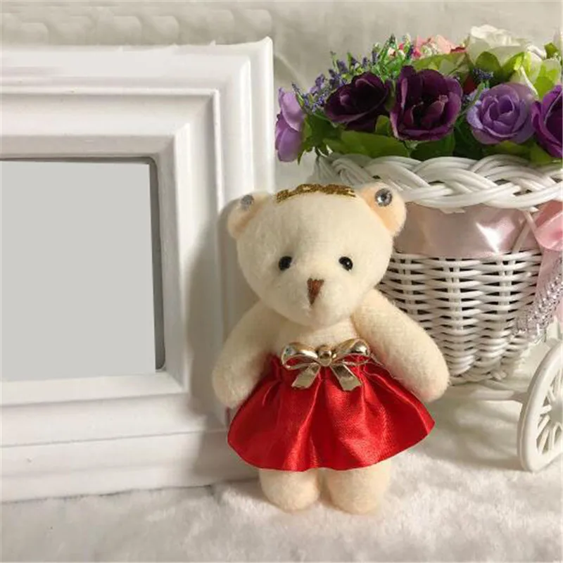 Красный 1 шт. плюшевый букет LOVE Bear игрушки высокого качества кулон в форме куклы унисекс милые пушистые медведи кукла игрушка малыш подарок на День святого Валентина 11 см - Цвет: Красный