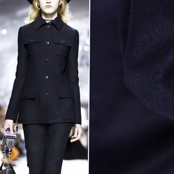 

Fashion classic wild navy high content wool fabric for suit coat dress woollen cloth bright cloth tissu telas tissus au metre