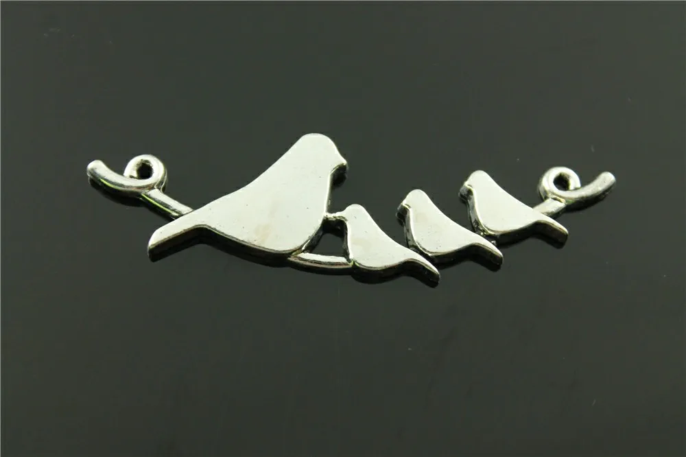 

3pcs Connector Charms Bird For Jewelry Making Charms Bird Branch Pendants Birds Branch 66x17mm