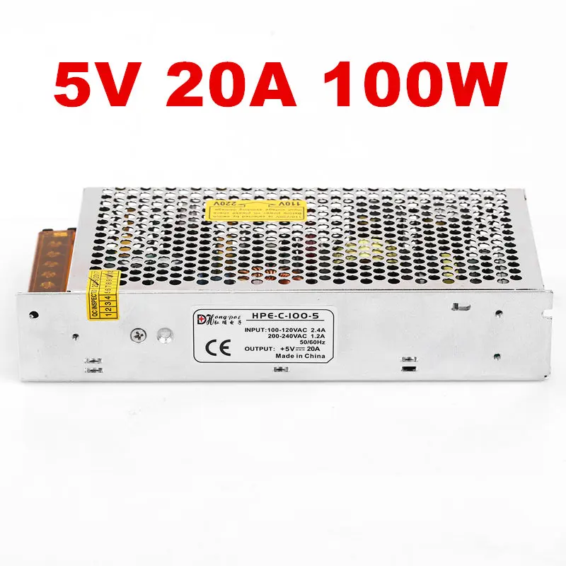1PCS 100W 5V Power Supply 5V 20A AC-DC 110/230VAC DC5V LED driver S-100-5 1PCS 100W 5V Power Supply 5V 20A AC-DC 110/230VAC DC5V LED driver S-100-5