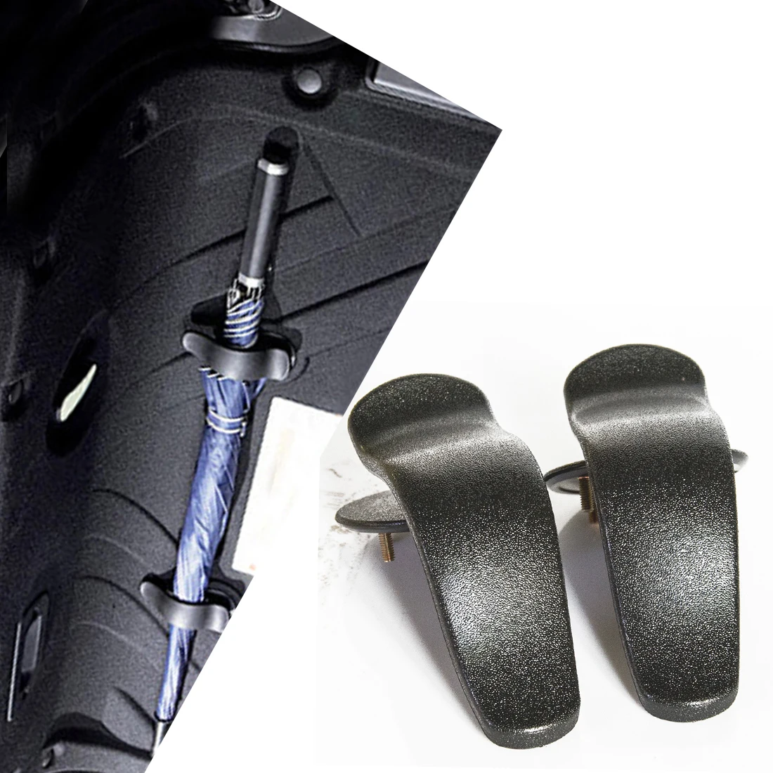 

Dewtreetali 2pcs Car Trunk Mounting Bracket Umbrella Holder Clip Hook Interior Fashion Multifunctional Fastener Accessory