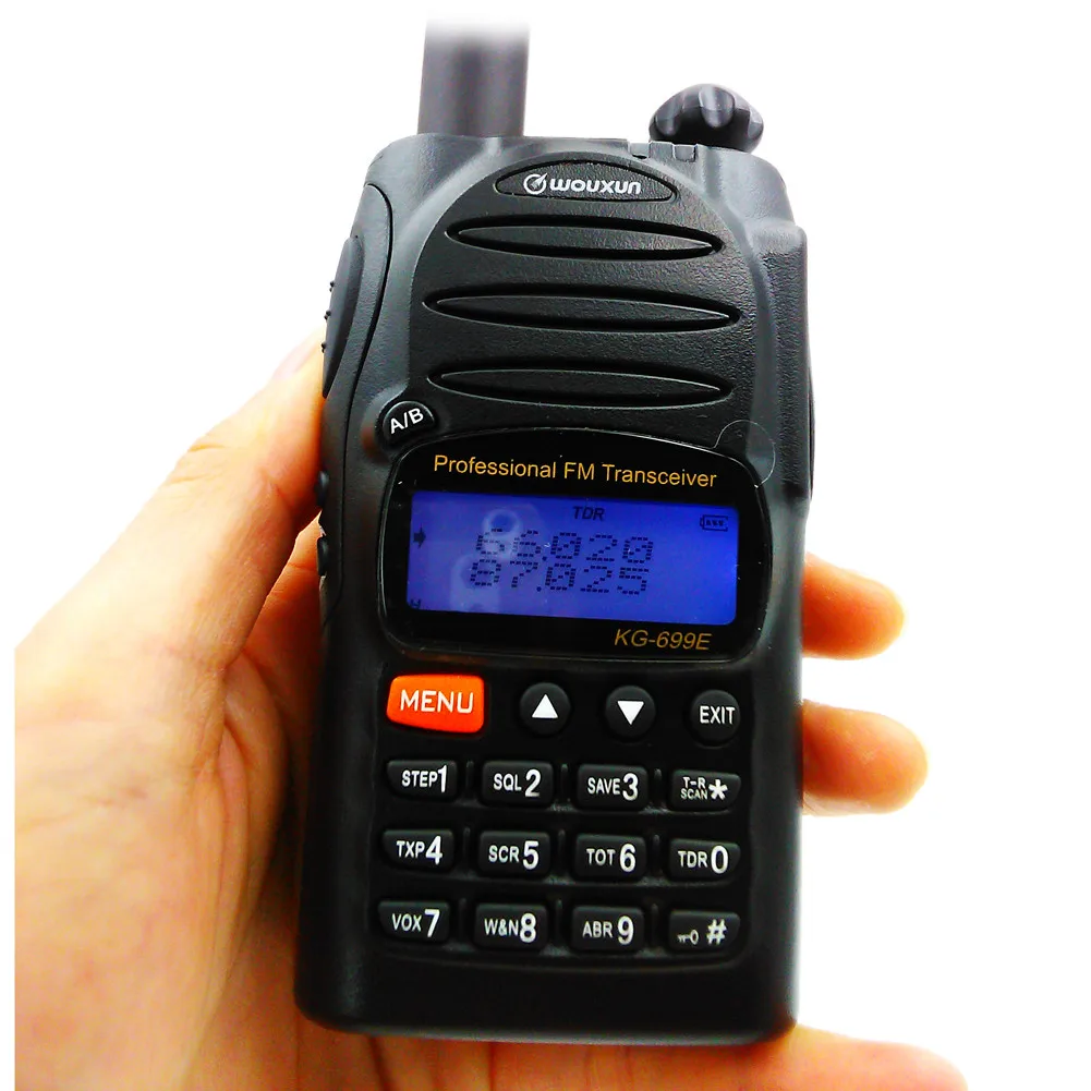 

Wouxun KG-699E Handheld Walkie Talkie 66-88HMZ IP55 Waterproof 5W Power Two Way radio Mini ham radio with LCD Display