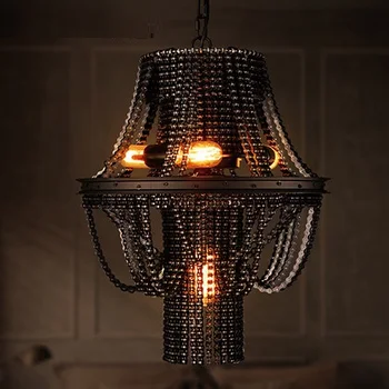 

DOXA Nordic Vintage pendant Light LED Iron Pendant Lamp Chain Black Industrial Lighting Fixtures Bedroom Suspension Luminaire