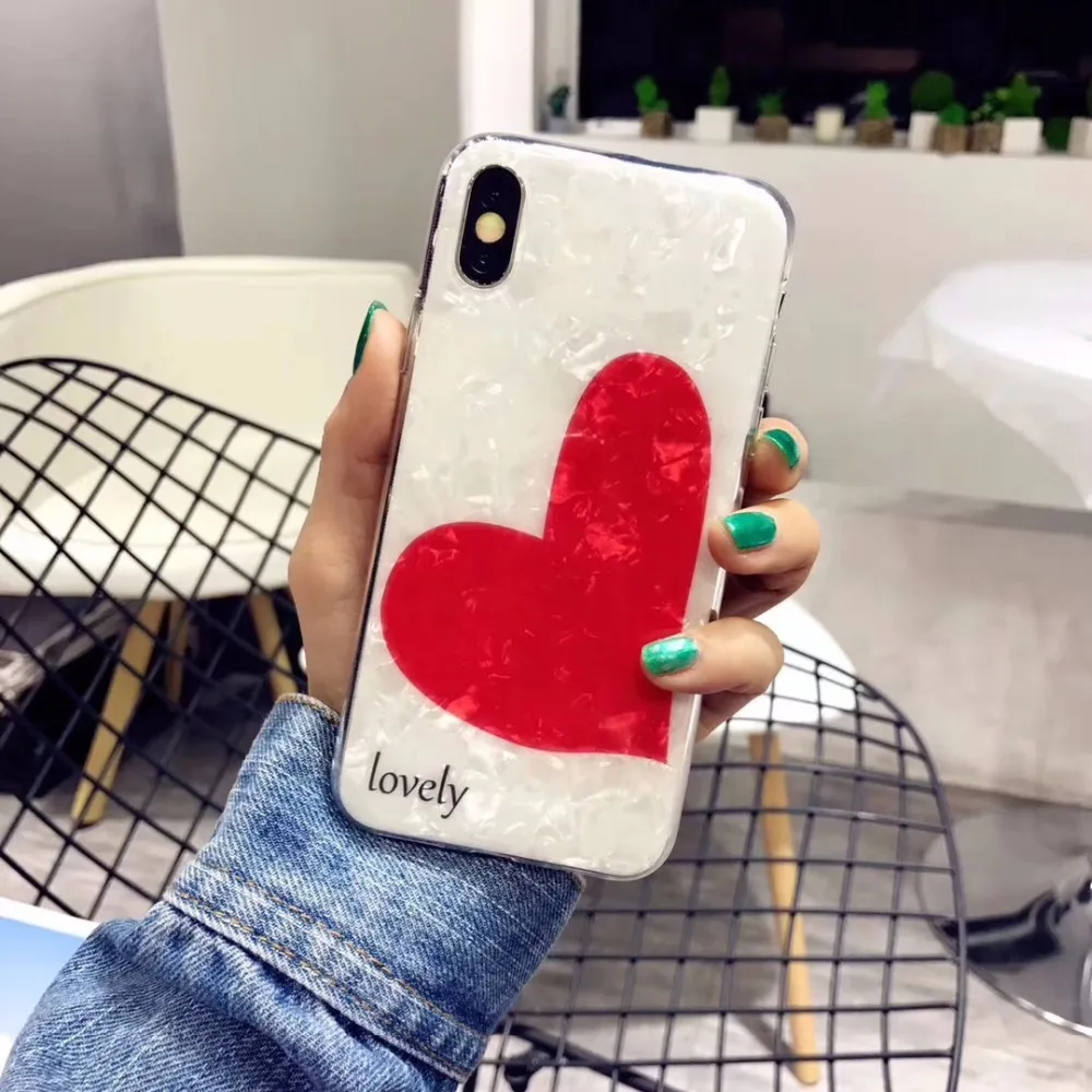 AYJ Hot fashion heart-shaped Shell Newest Tpu silicon cover case for iphone 6 Plus 6s p7 7 plus 8 X popular phone |