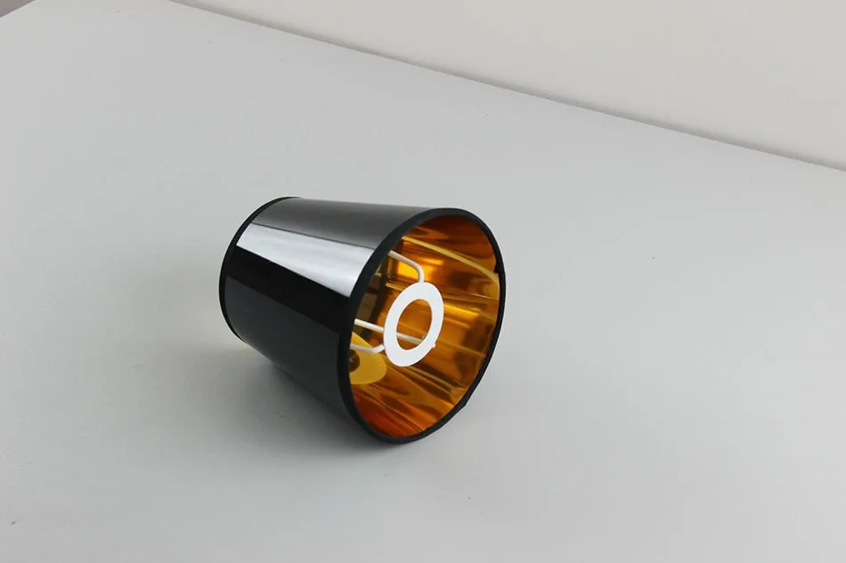 2 шт. современная мода черный Светоотражающие абажур пластиковый, ПВХ абажуры, E14 отверстие 3 см