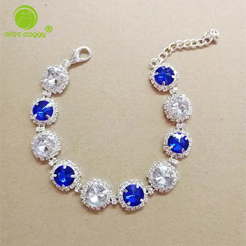 

New Arrival Crystal Diamond Princess Pet Dog Necklaces Delicate Simple Designed Collars for Puppy Dogs Adjustable Pet Harness
