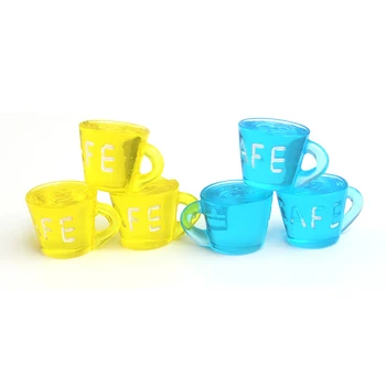 

Dolls miniature dollhouse 10pcs/set Blue plastic coffee cup American Baby mini toy accessories fit Babie doll Q40