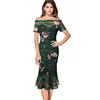 Vfemage Women Off Shoulder Vintage Floral Lace Pinup Formal Cocktail Wedding Party Bodycon Mermaid Pencil Wiggle Midi Dress 980 ► Photo 1/4