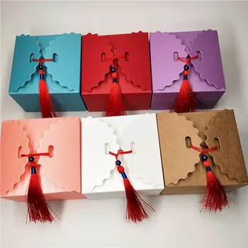 

12Pcs/Lot DIY Hot Various Colors With Free Ribbon Paper Box Candy Biscuits Cake Gift Cookies Package Container Paper Box Cases
