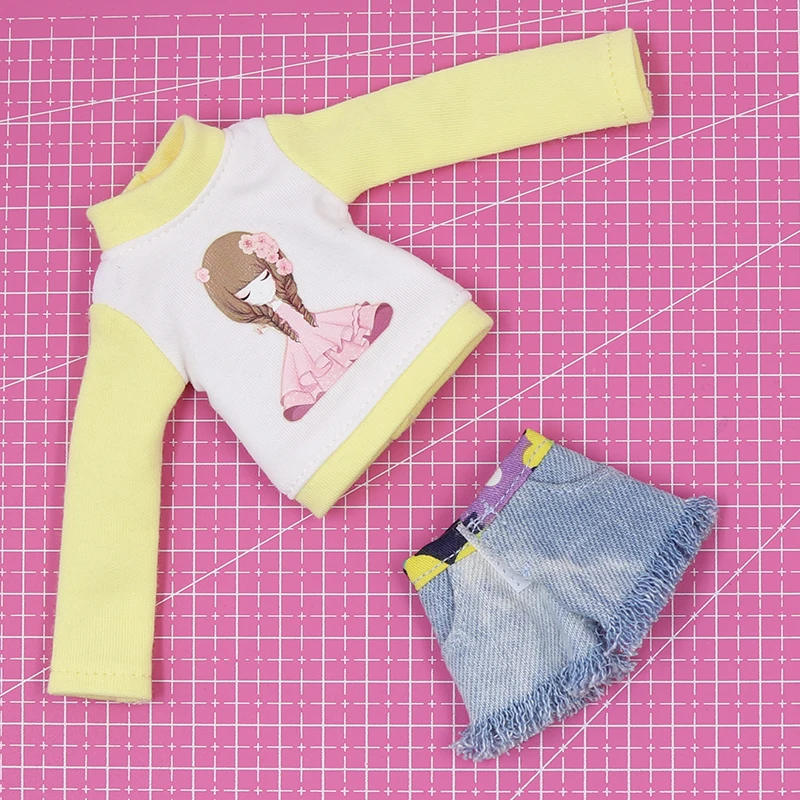 Neo Blythe Doll Casual Long Sleeve Sweatshirt With Skirt 2