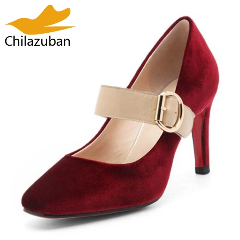Chilazuban Sexy Wedding Real Leather High Heel Shoes Women Ankle Strap Thin Heels Pumps Party