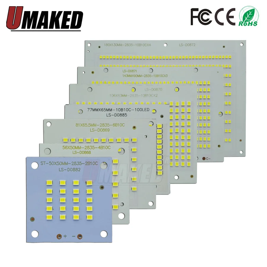 Полный Мощность светодиодный floodling PCB 10 Вт 20 Вт 30 Вт 50 Вт 70 Вт 100 Вт 200 Вт SMD2835 СВЕТОДИОДНЫЙ печатной платы, Алюминий пластина для Светодиодный прожектор