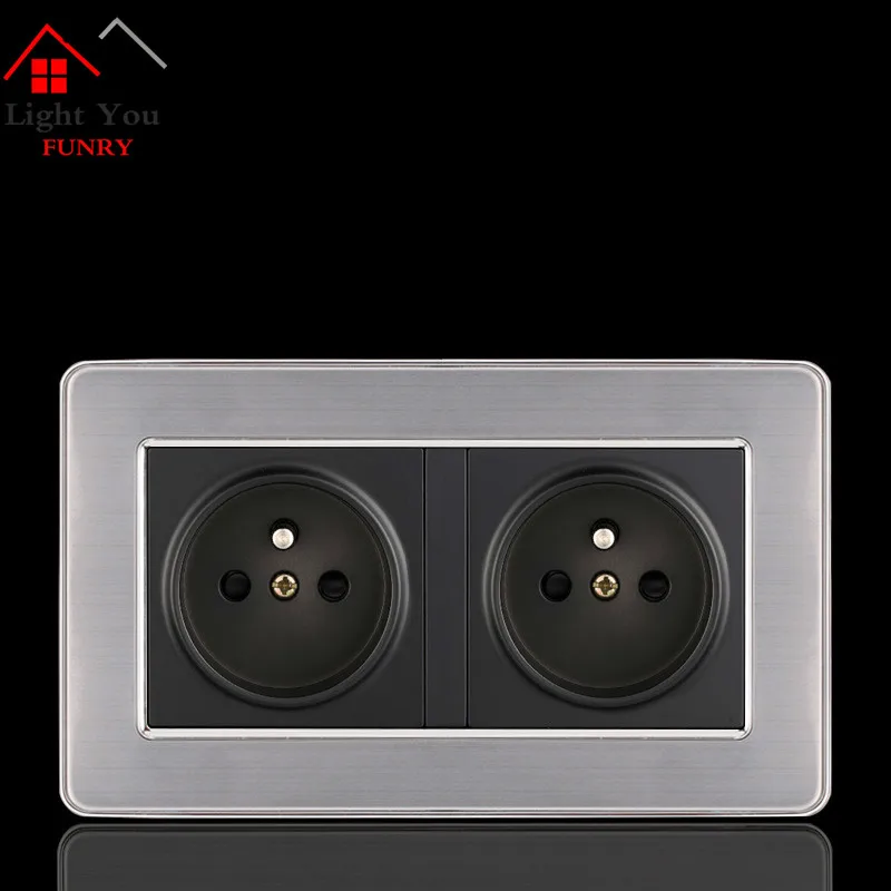 French standard Two AC Jacks Regulatory socket EU European 2 Hole With Cylindrical Socket 16A 146*86mm | Обустройство дома