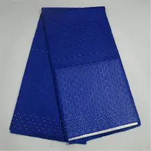 Королевский синий Нигерия Швейцарский хлопок кружевной ткани для леди швейцарских кружевной ткани с камнями хлопок кружевной ткани для Для мужчин Для женщин ткань