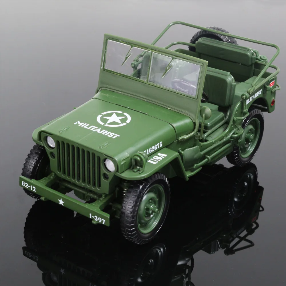 Alloy 118 Tactical Military Model Jeeps Old World War II Willis
