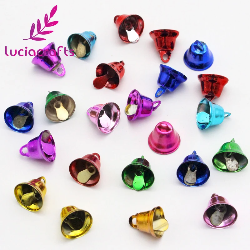 Lucia crafts 12*12 мм 24 шт. разноцветные маленькие металлические колокольчики для рождественской елки, украшения, творчество, рукоделие, Декор, подарок H0213