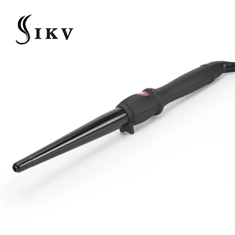 IKV Новое поступление Профессиональные керамические щипцы для завивки волос бигуди Вэйвер Инструменты для укладки конические катушки красный цифровой ЖК-дисплей