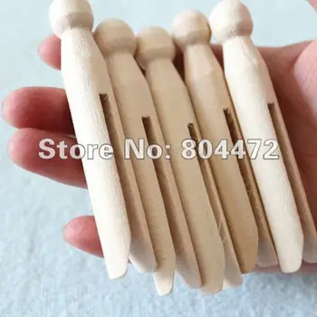 

30x Natural wood dolly peg | Traditional Dolly Style Wooden Clothes Pegs New Good Condition