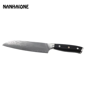 

NANHAIONE 7-inch chef's knife Damascus steel 67-layer professional chef knife stainless steel Japanese knife G10 handle CL115.