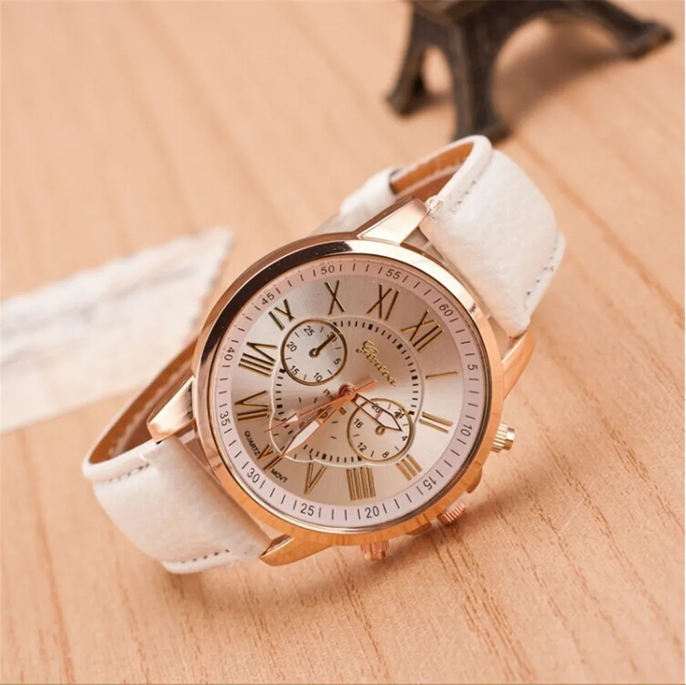 

Women Bracelet Watch Korean Fashion Trend Geneva Ladies Fake Three-eye Casual Gold Men's Wrist Watches Couple Belt Table Quartz