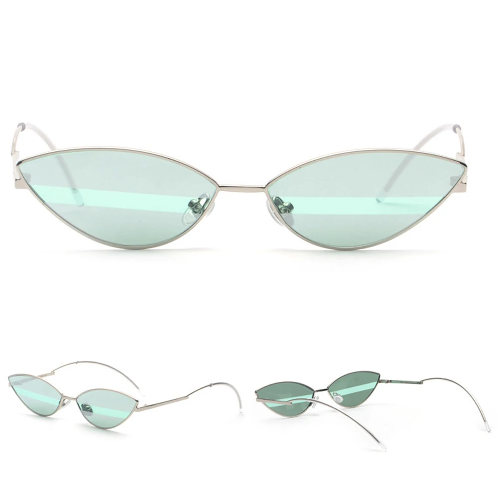 Модное Новое поступление Горячие европейские модные солнечные очки женские модные очки двойные цветные солнцезащитные очки новая маленькая коробка ретро - Цвет оправы: Зеленый