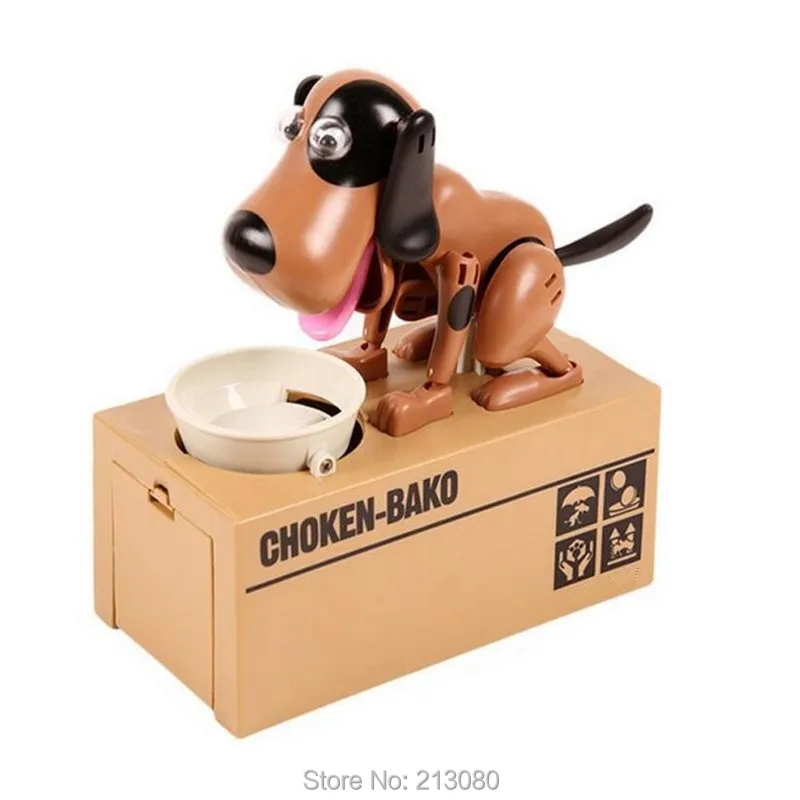 20X Puppy Hungry Eating Dog Coin Bank Money Saving Box Piggy Bankin