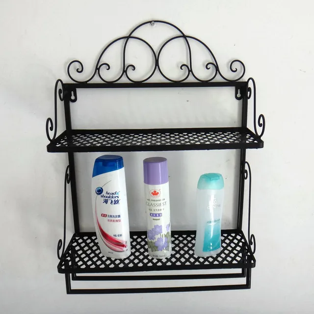 Iron Craft Wall Rack Vintage Shelf Bathroom Decoration Iron Craft Wall Rack Vintage Shelf Bathroom Decoration Handicraft Accessory Wrought