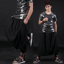 27-42! модные сценический костюм мужской личности модные шаровары мужские брюки