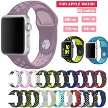 Series 1/2/3/4 Rubber Silicon Sports Band for leather apple watch band 38mm 42mm 40mm 44mm blet For iwatch bracelet