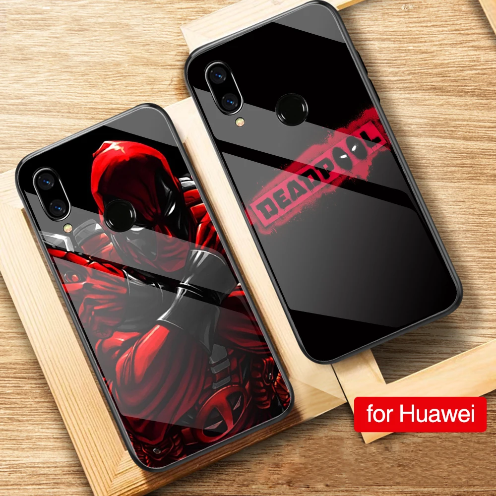 Чехол для huawei P20 Pro, чехол из закаленного стекла Deadpool для huawei P10 Pro, чехол для телефона huawei mate 10 20 lite v9 v10