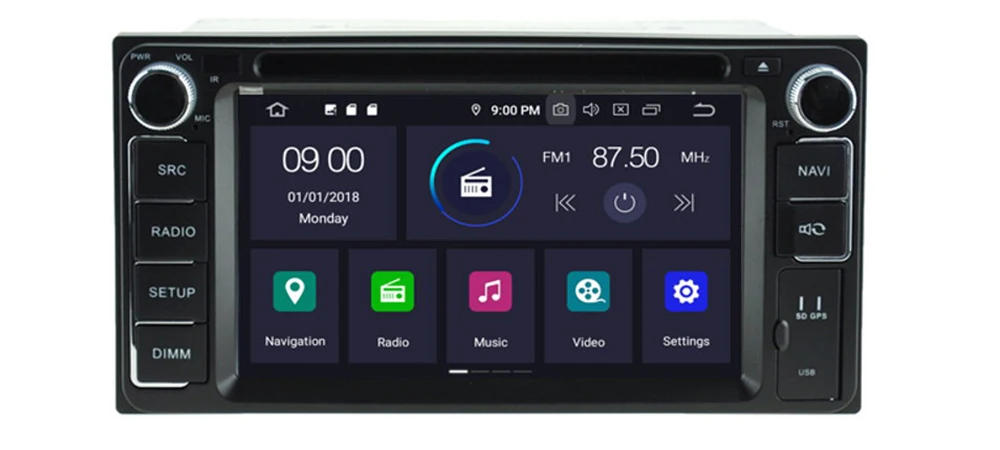 2 Din Car Multimedia Player Android 9 Auto Radio For Toyota Kluger 2000~2007 DVD GPS 8 Cores 4GB+32GB Bluetooth WiFi 11