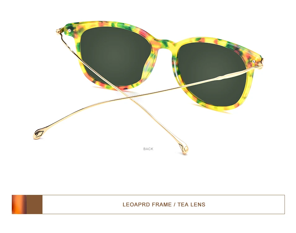 Поляризационные солнцезащитные очки из чистого титана и ацетата, мужские, фирменный дизайн, винтажные Квадратные Зеркальные цветные солнцезащитные очки для женщин 854
