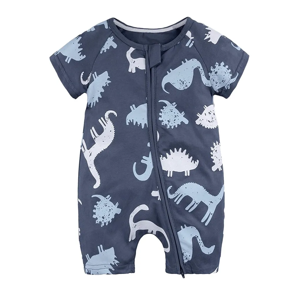 

Toddler Newborn Baby Boys Girls Dinosaur Zipper Rompers baby girl clothes summer Jumpsuit Outfits Clothes JAN17