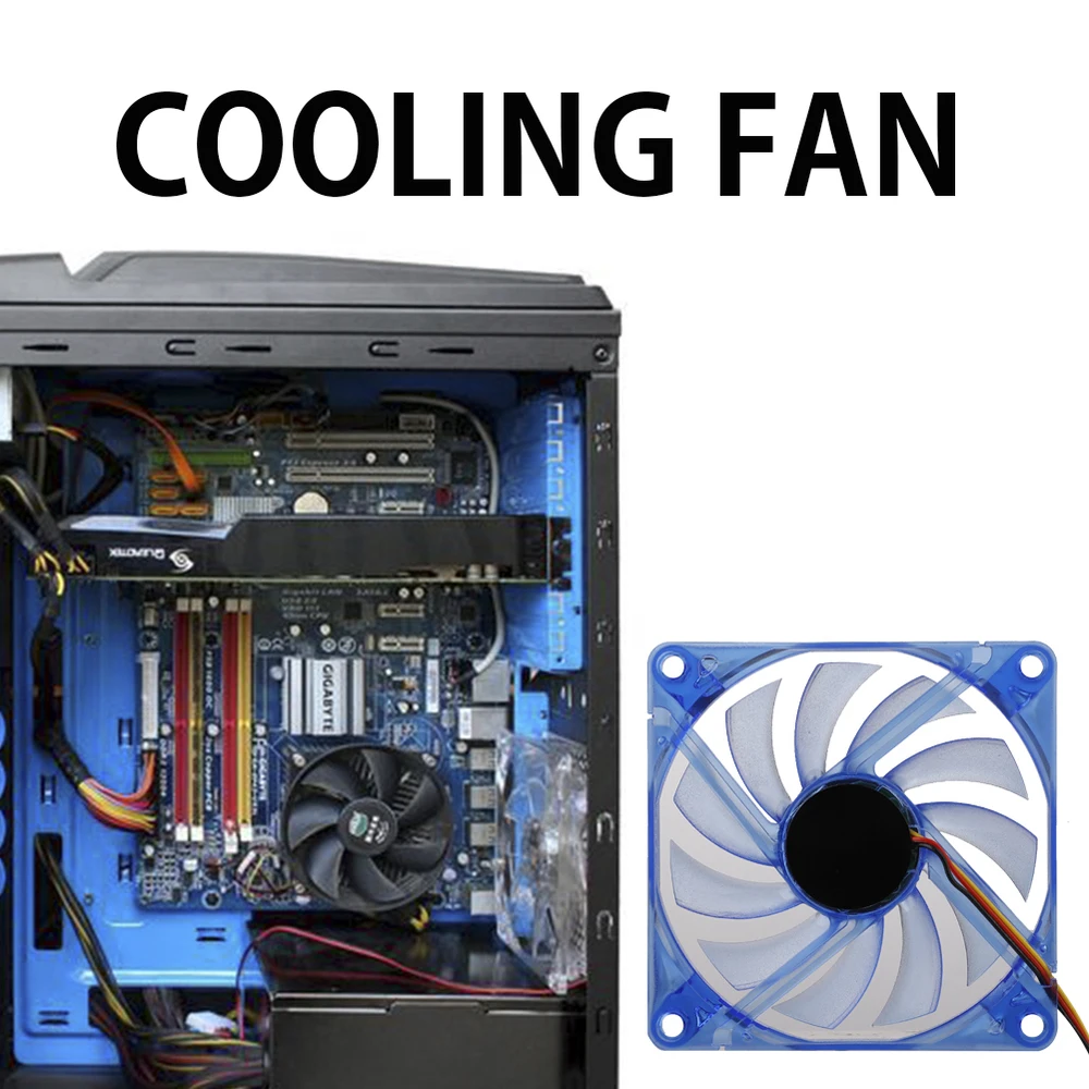 

80mm 2 Pin Connector Cooling Fan for Computer Case CPU Cooler Radiator High