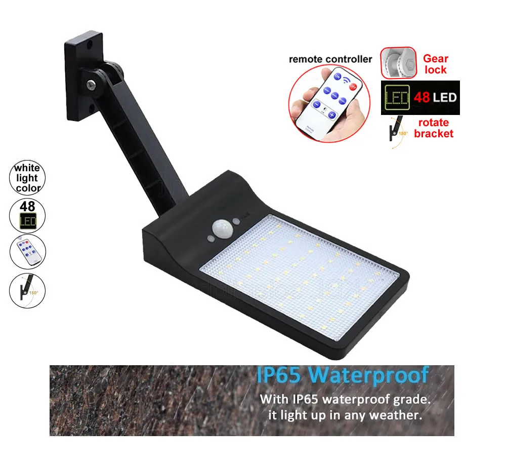 

48 LED Outdoor Solar Powered Light Bulb PIR Motion Sensor 3 Modes Waterproof Separate Garden Street Night Lamp W Lamps fo