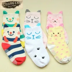 

2 Pair 0-2 Years Soft Spring & Autumn Baby Newborn Anti Slip  Lovely Cartoon Cotton Socks Boy Girl Unisex Skid Rubber Sole Socks