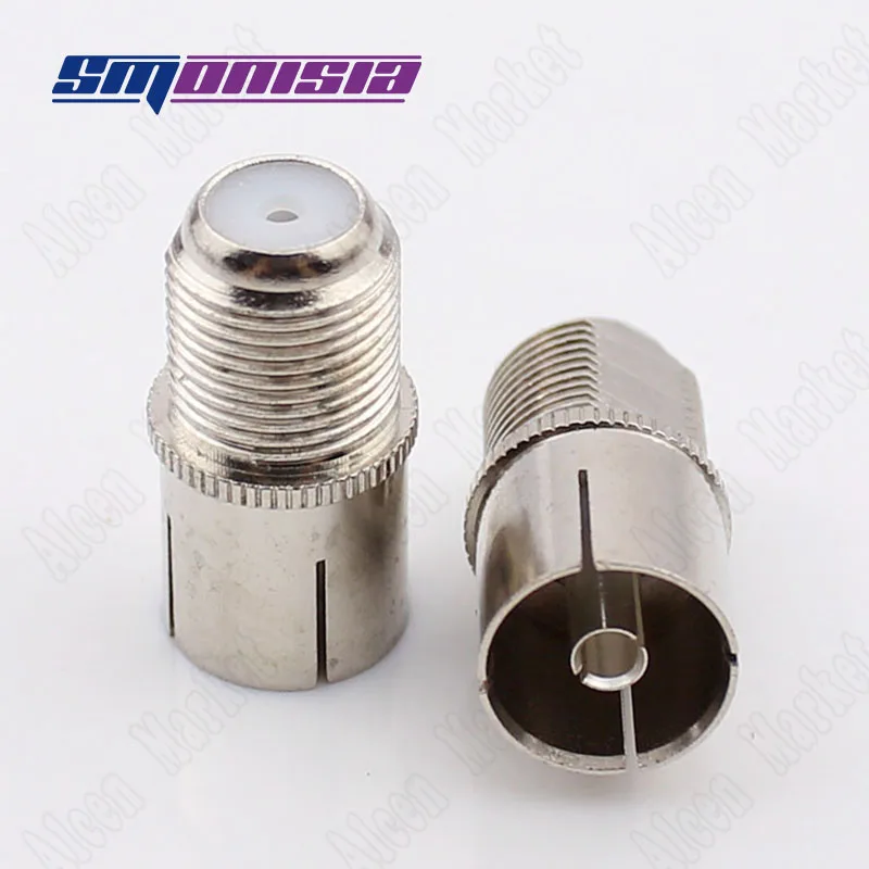 

smonisia 30pcs-100pcs Metric F Female Plug To Cable TV Female Jack 9.5 RF Adapter Set-top Box Connector