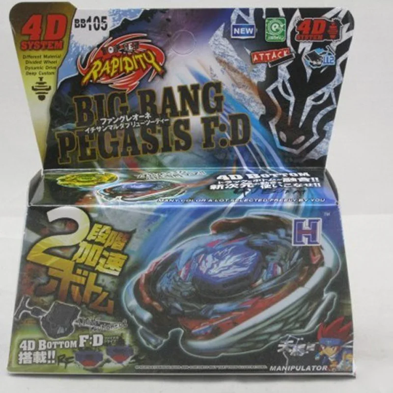 

1 Pcs Beyblade Metal Fusion 4D Set BIG BANG PEGASIS F:D+Launcher Kids Game Toys Christmas Gift BB105 Lct_029