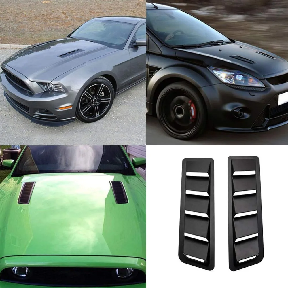 WSNDY Car Hood Vent Scoop Kit Universal Cold Air Flow Intake Fitment Louvers Cooling Intakes Auto Hoods Vents Bonnet Cover Hood Air Vent Trim Cover 