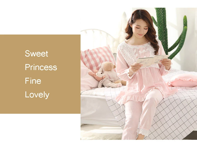 Для беременных женщин и молодых матерей одежда для сна Корейская одежда для беременных хлопок Грудное вскармливание пижамы Беременность