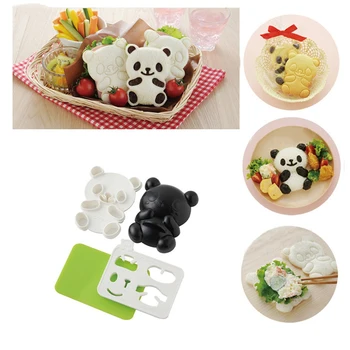 4 шт./компл. мультфильм формочка в виде панды рисовые суши плесень Onigiri формирователь и обжаренные резак для водорослей комплект Кухня пресс-формы для ЕА
