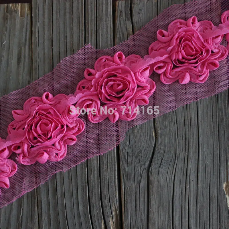 Swirl shabby flower trim Chiffon Rose flower trims,rose chiffon flower