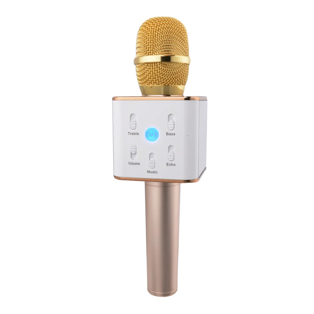 Q7 Portable Wireless Karaoke Microphone Handheld Condenser Microphone with Speaker for iPhone